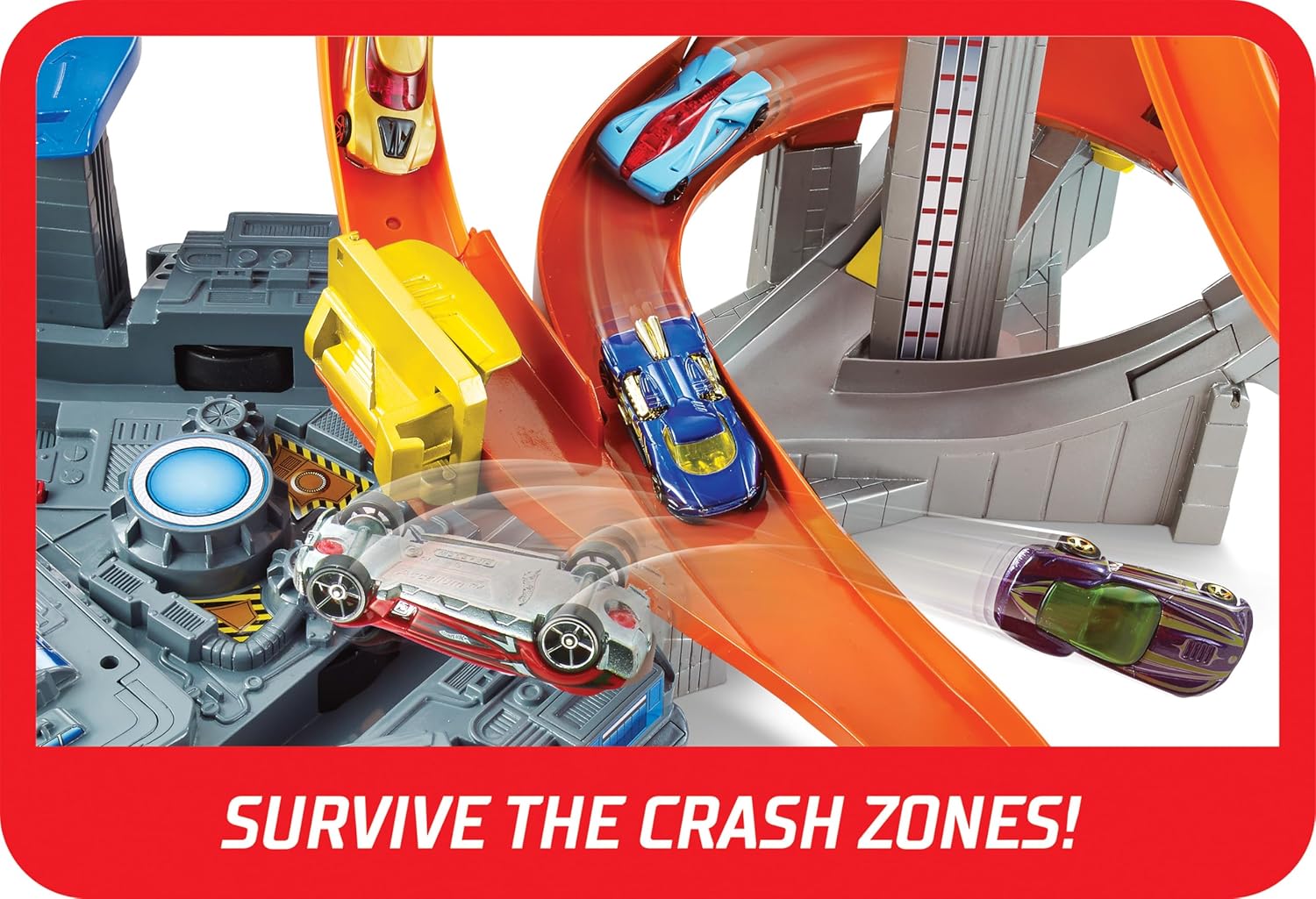 Hot Wheels Spin Storm Schienenset mit motorisiertem Booster und Auto