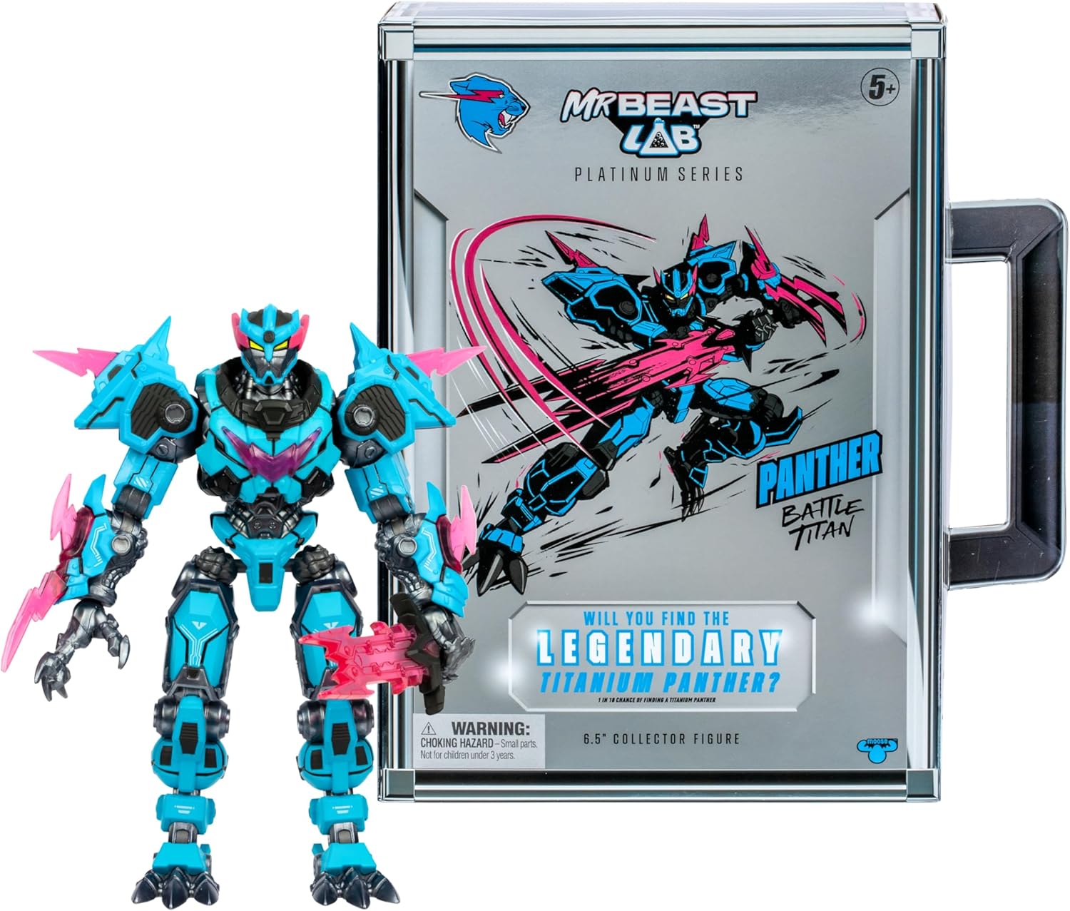 MrBeast Lab – Panther Battle Titan-Sammlerfigur der Platinum-Serie