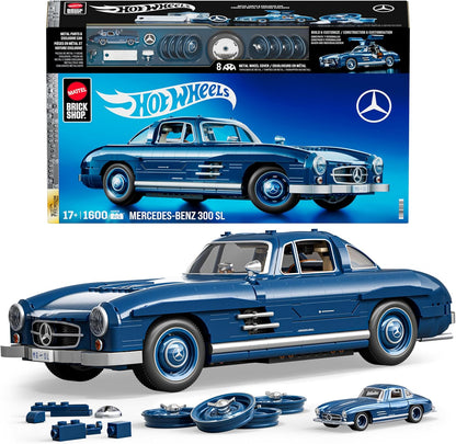 Mattel Brick Shop Hot Wheels Premium Series Mercedes-Benz 300 SL Set da costruzione (1600 pezzi)