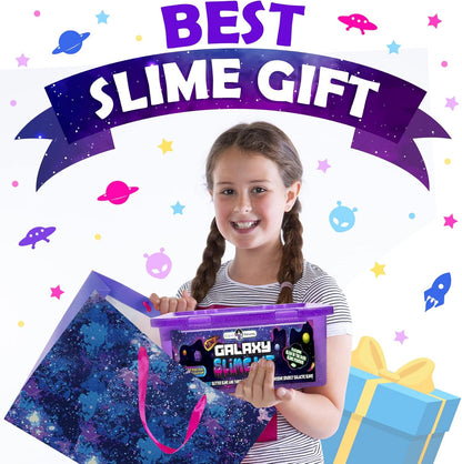 Original Stationery Galaxy Slime Kit, im Dunkeln leuchtendes DIY-Set, Glitzerpulver und Sterne, mehrfarbige Bastelbox für Mädchen im Alter von 8–12 Jahren