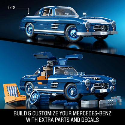 Mattel Brick Shop Hot Wheels Premium Series Mercedes-Benz 300 SL Set da costruzione (1600 pezzi)