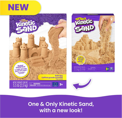 Kinetischer Sand, 2,5 kg naturbrauner Spielsand, wiederverschließbarer Beutel