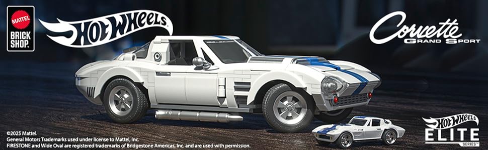 Mattel Brick Shop Hot Wheels Elite Series Corvette Grand Sport Ensemble de construction (918 pièces)