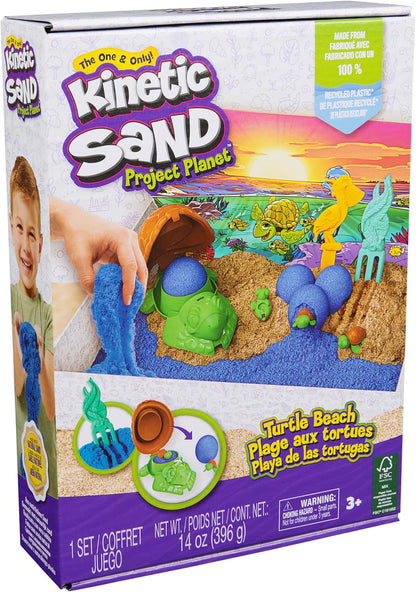 Kinetischer Sand, Project Planet Turtle Beach mit 396 g Spielsand, Werkzeugen und Formen