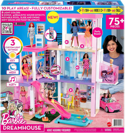 Barbie – DreamHouse XL – Puppenhaus mit über 75 Zubehörteilen und rollstuhlgerechtem Aufzug