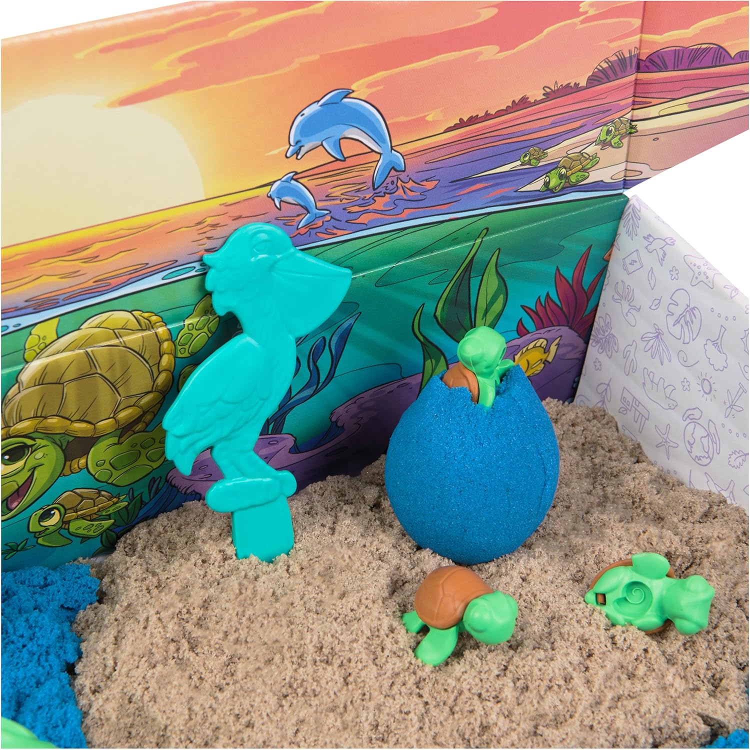 Kinetischer Sand, Project Planet Turtle Beach mit 396 g Spielsand, Werkzeugen und Formen