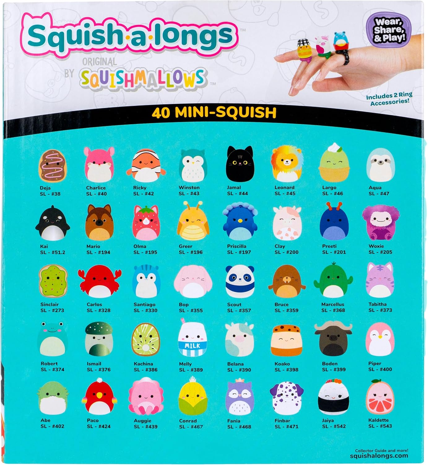 Squishmallows Micromallows Multipack – Comprend 2 Clip-a-Longs et 40 Mini-Squish