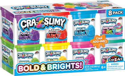 Cra-Z-Slimy Bold & Brite 8 Stück – Lebendige vorgefertigte Schleimkollektion