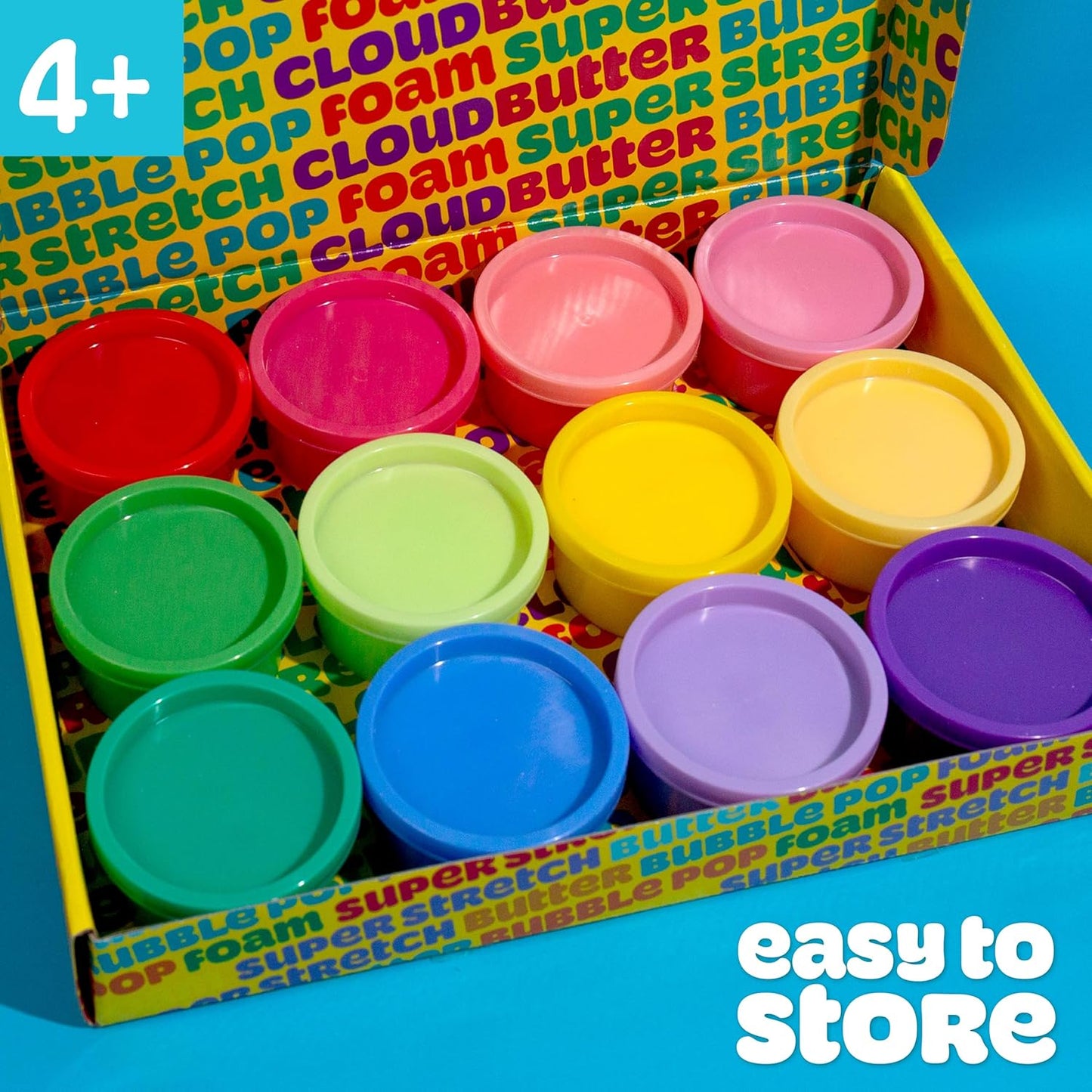 Play-Doh Super Stretch 12er-Pack Variety Kit mit 12 Farben sensorischem Compound-Set für Kinder im Alter von 8–12 Jahren