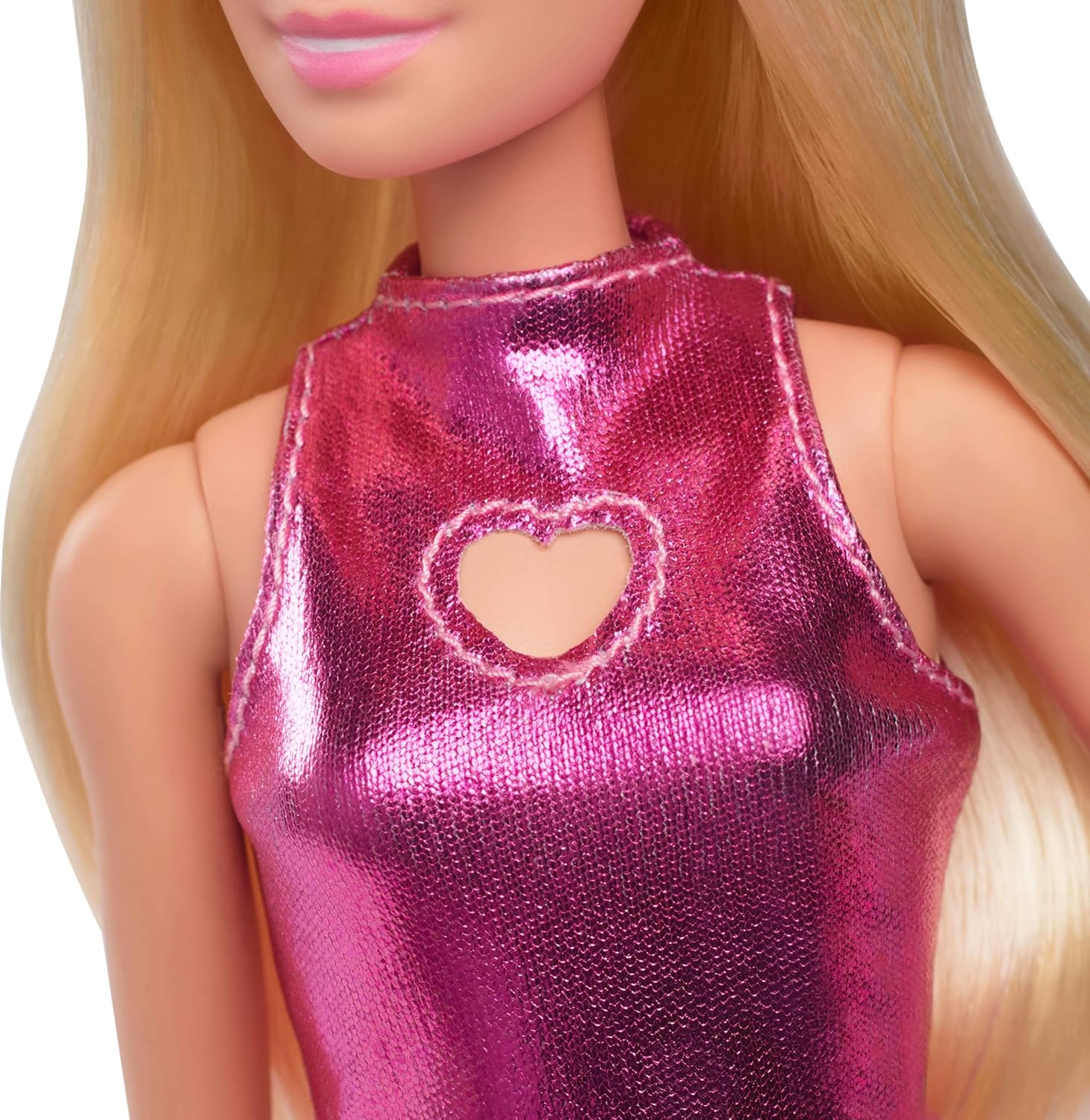 Bambola Barbie Fashionistas in miniabito rosa metallizzato