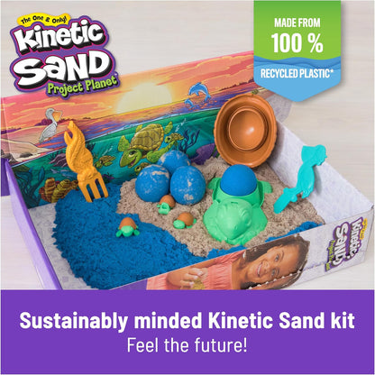 Kinetischer Sand, Project Planet Turtle Beach mit 396 g Spielsand, Werkzeugen und Formen