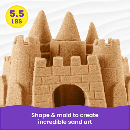 Kinetischer Sand, 2,5 kg naturbrauner Spielsand, wiederverschließbarer Beutel