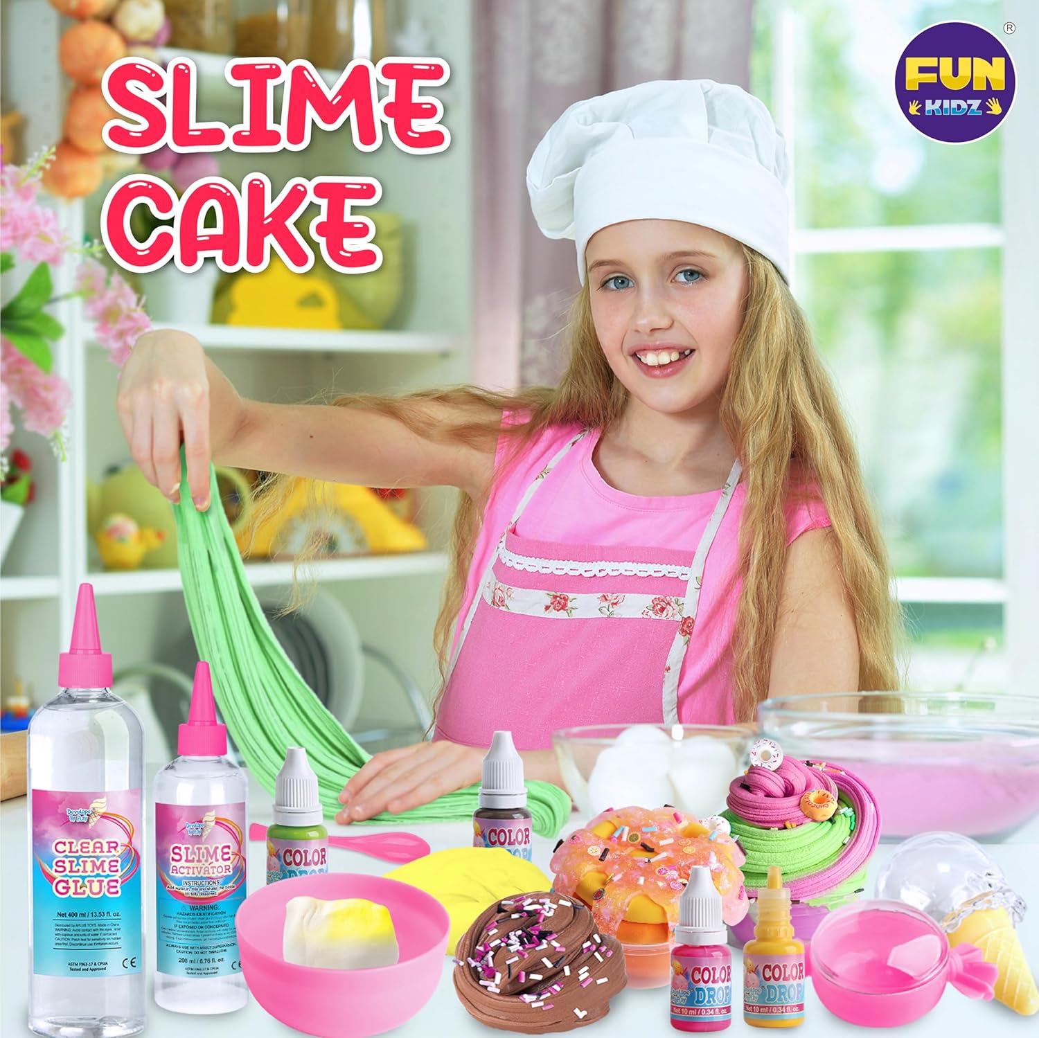 FunKidz Kit de Slime au Beurre de Crème Glacée DIY Ensemble de Slime Doux pour Filles de 8 à 12 Ans Plus de 100 Styles Combos Parfums Vanille, Orange et Chocolat Cadeau Idéal ou Activité de Fête