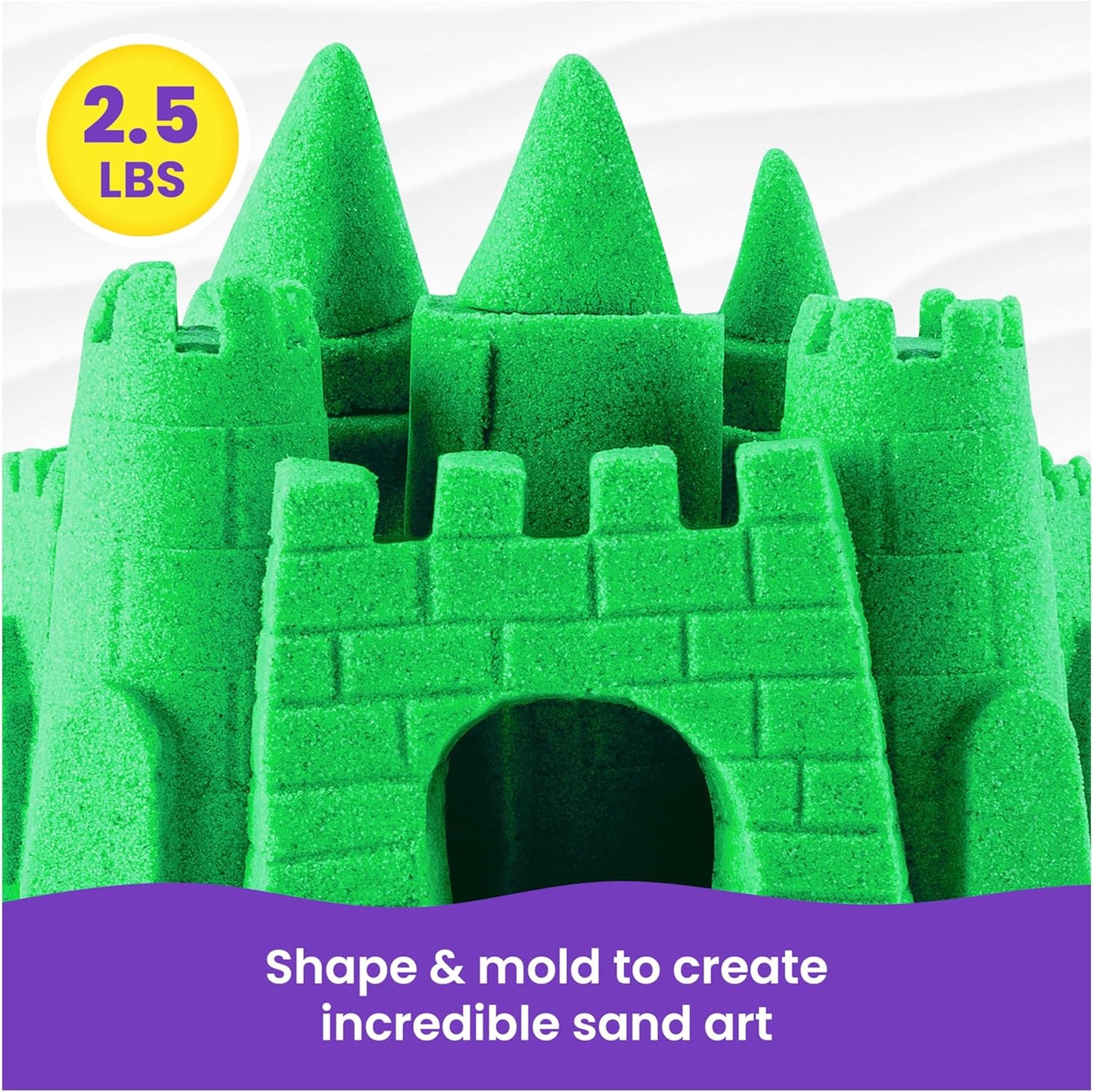 Kinetic Sand, 1,13 kg de sable de jeu vert, sac refermable