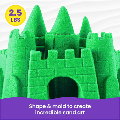 Kinetic Sand, 1,13 kg de sable de jeu vert, sac refermable