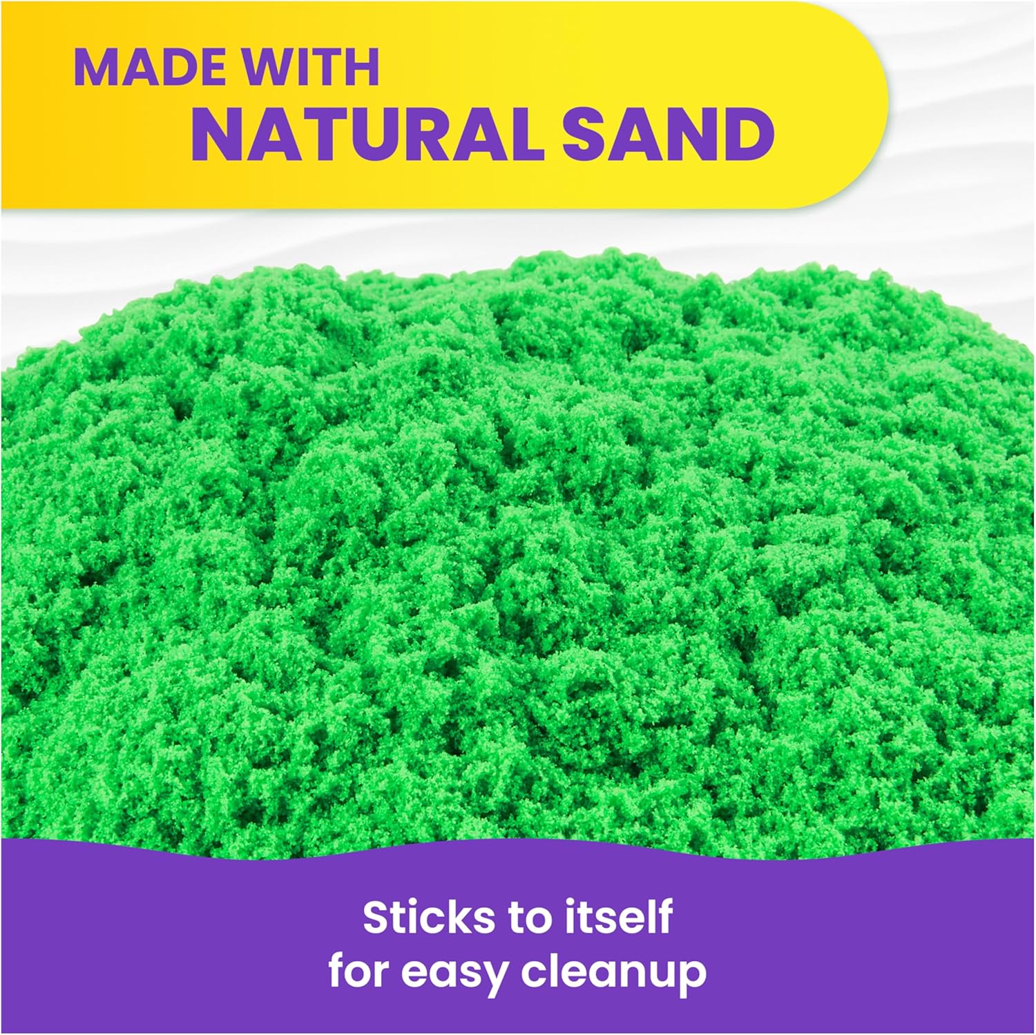 Kinetic Sand, 1,13 kg de sable de jeu vert, sac refermable