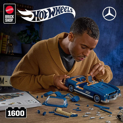 Mattel Brick Shop Hot Wheels Premium Series Mercedes-Benz 300 SL Set da costruzione (1600 pezzi)