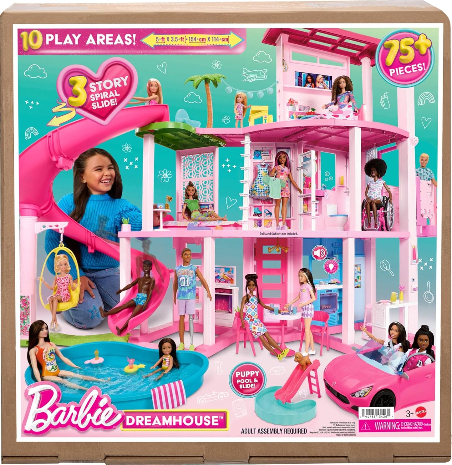 Barbie - Dream House XL - Maison de poupée Pool Party avec plus de 75 accessoires