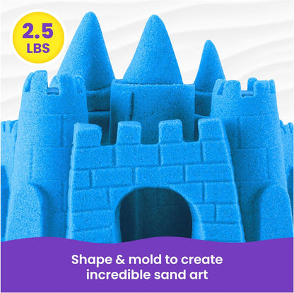 Kinetischer Sand, 1,13 kg blauer Spielsand, wiederverschließbarer Beutel