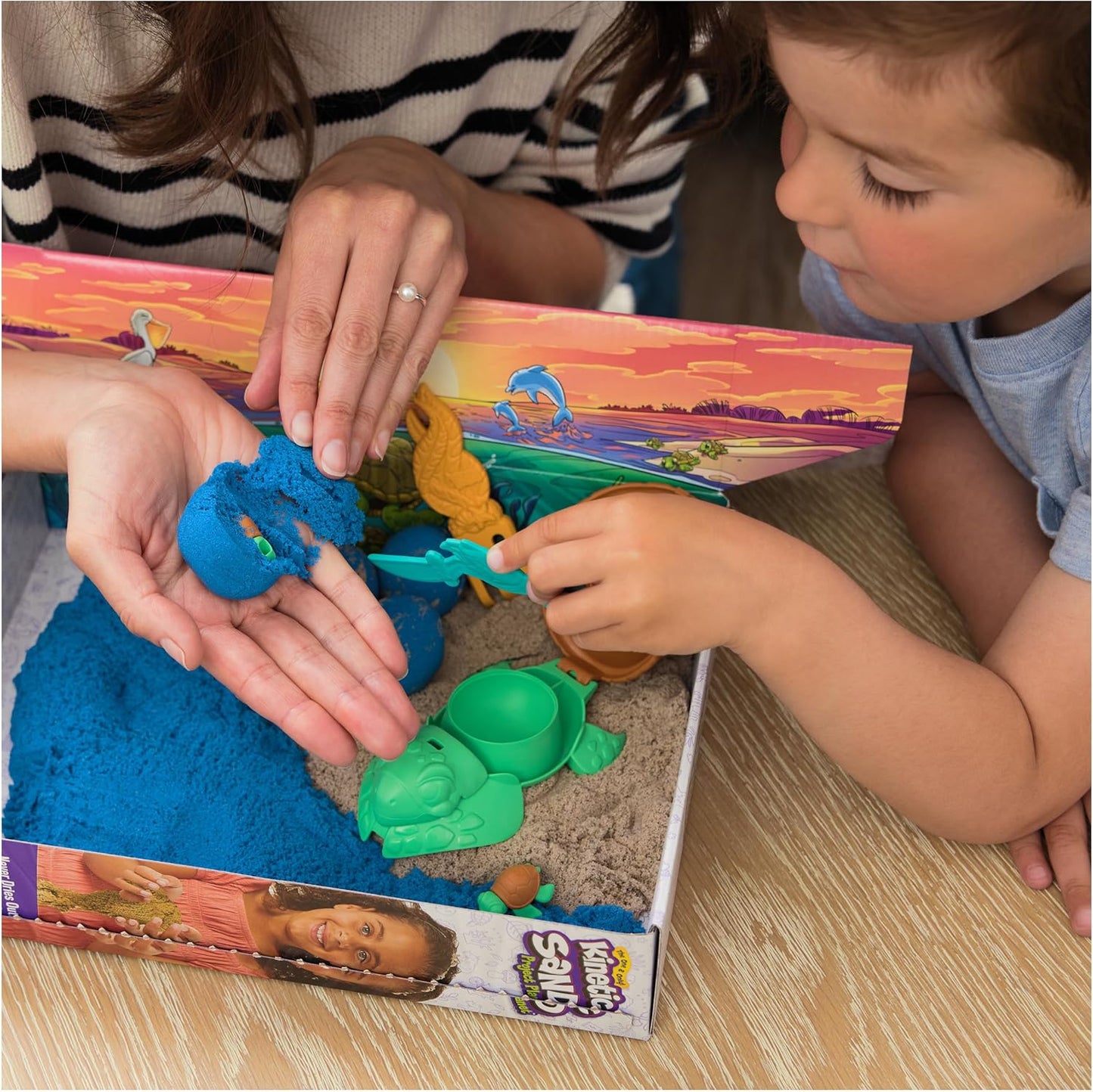 Kinetischer Sand, Project Planet Turtle Beach mit 396 g Spielsand, Werkzeugen und Formen