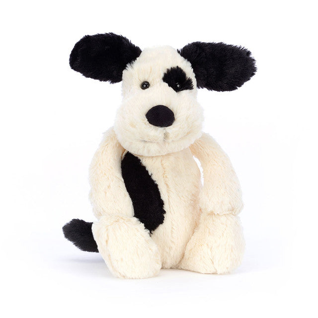 Jellycat Bashful Black & Cream Welpe