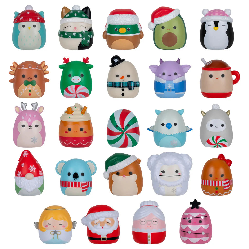 Calendrier du compte à rebours des fêtes de Noël Squish-a-longs – Comprend 24 mini-Squish