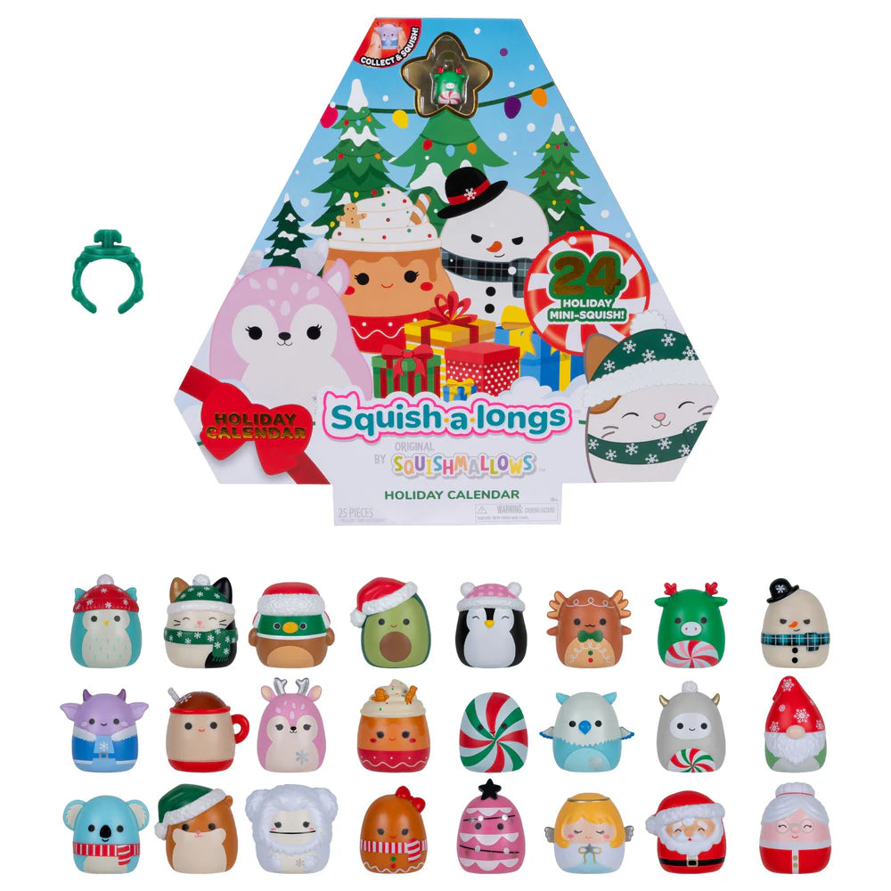 Calendrier du compte à rebours des fêtes de Noël Squish-a-longs – Comprend 24 mini-Squish