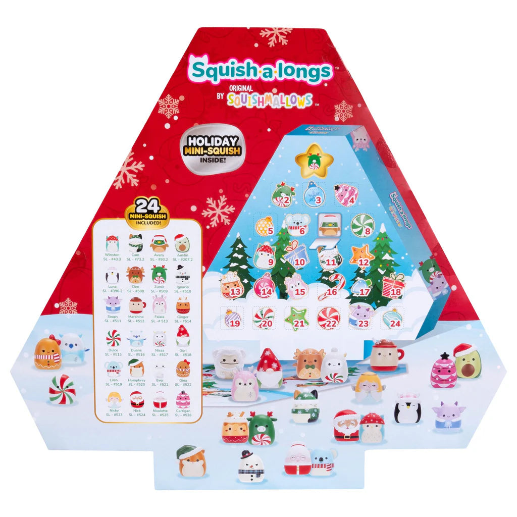 Calendrier du compte à rebours des fêtes de Noël Squish-a-longs – Comprend 24 mini-Squish