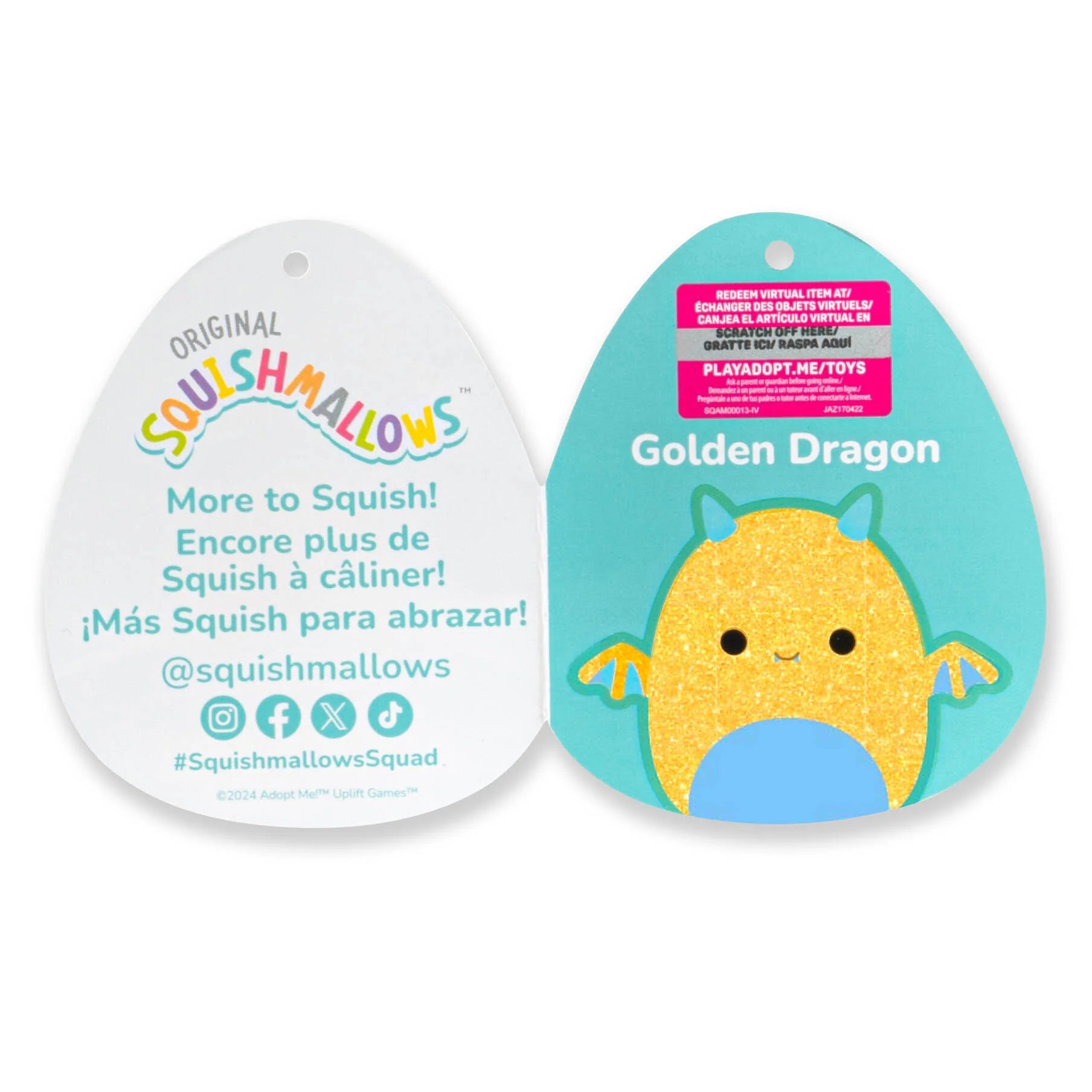 Squishmallows - Peluche Drago d'Oro