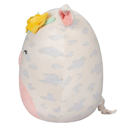 Squishmallows - Rosie le cochon tacheté avec couronne de fleurs jaunes