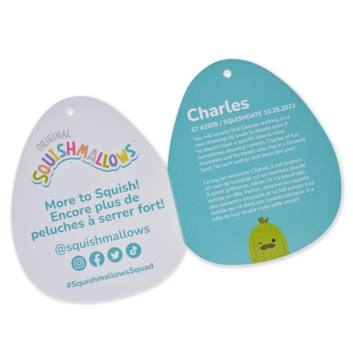 Squishmallows – Charles Pickle mit Schnurrbart