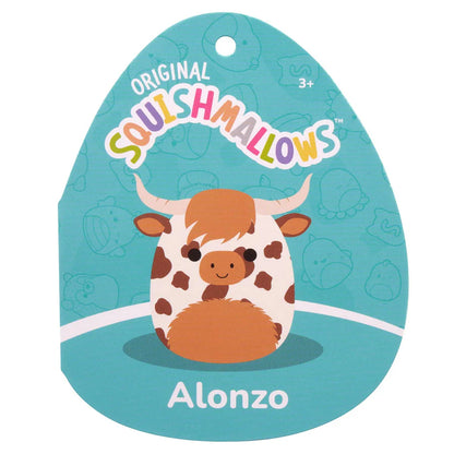 Squishmallows - Alonzo la mucca delle Highland maculata marrone