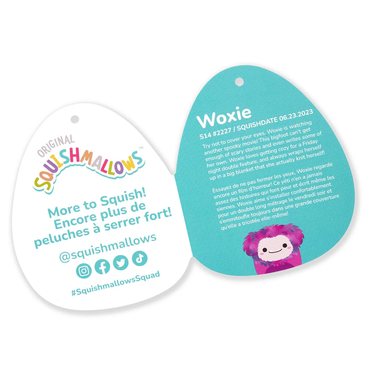 Squishmallows - Woxie il Bigfoot magenta