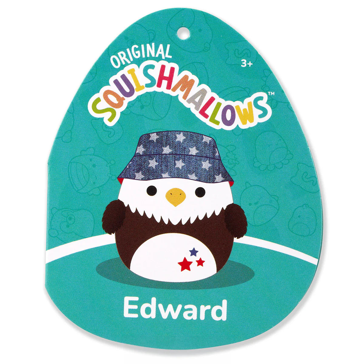 Squishmallows Micromallows Edoardo l'aquila calva con cappello da pescatore