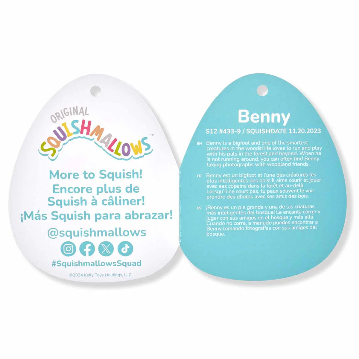 Squishmallows - Benny le Bigfoot avec écharpe