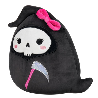 Squishmallows Halloween Jane der schwarze Sensenmann mit Schleife
