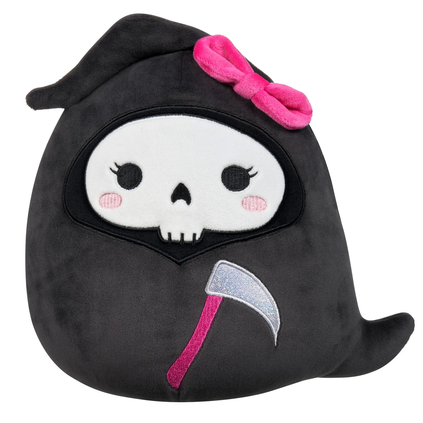 Squishmallows Halloween Jane der schwarze Sensenmann mit Schleife