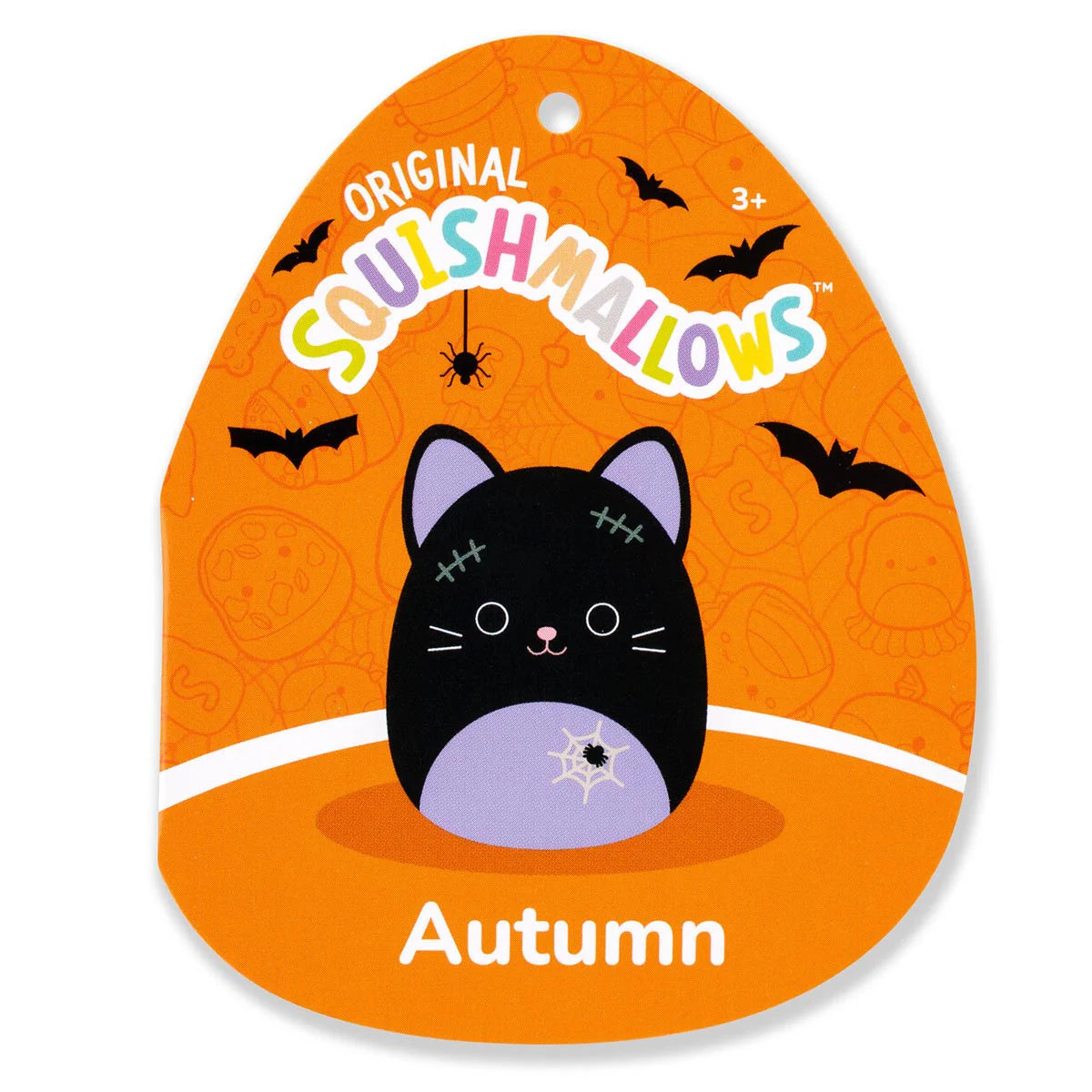 Squishmallows Halloween Autumn die schwarze Katze mit lila Bauch