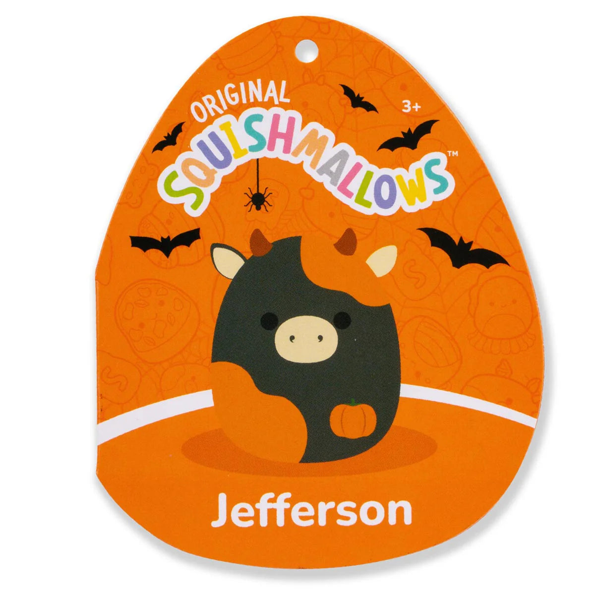 Squishmallows - Jefferson la vache noire et orange
