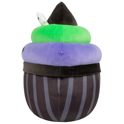 Squishmallows Halloween Kurt der Schwarze Cupcake mit grünem und violettem Zuckerguss