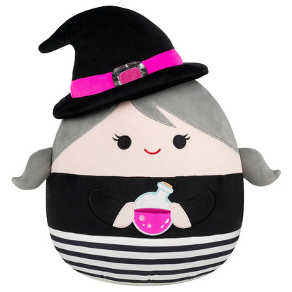 Squishmallows Halloween Agora, die Hexe mit grauem Haar, die einen Trank hält