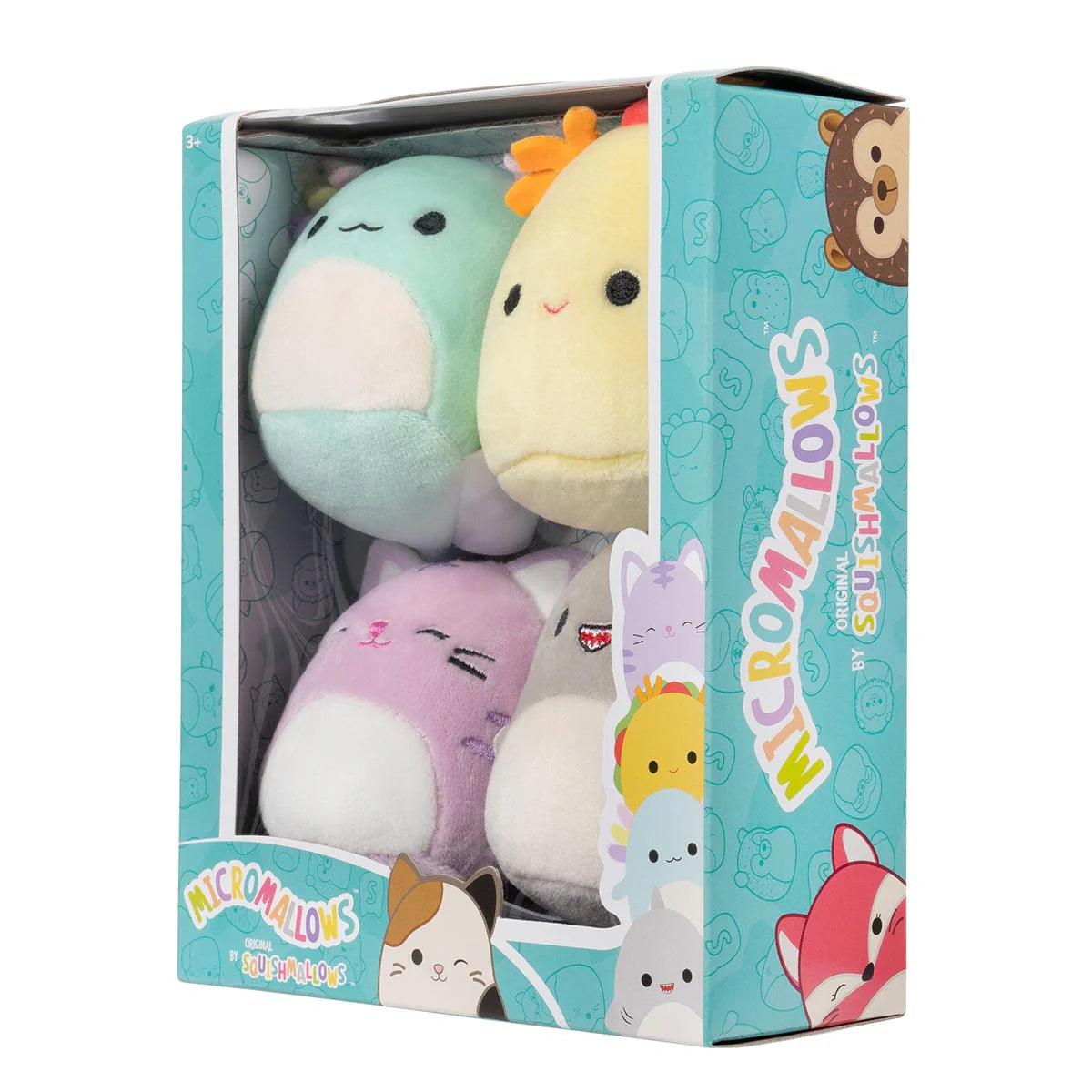 Squishmallows Micromallows 4er-Pack – Gordon Shark, Tex Taco, Tabitha Cat, Irina Axolotl