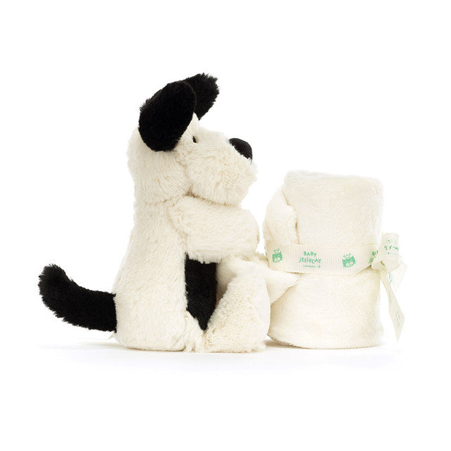Jellycat Bashful - Sucette pour chiot noir et crème