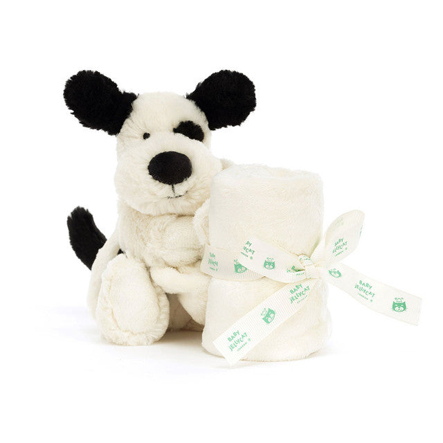 Jellycat Bashful Schnuller für Welpen in Schwarz und Creme
