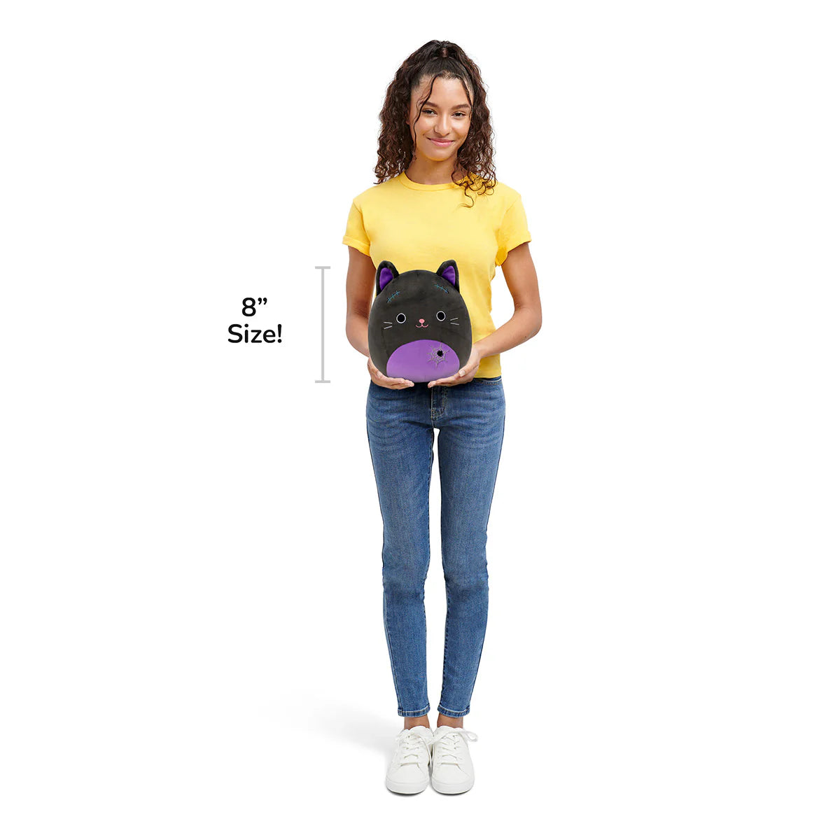 Squishmallows Halloween Autumn die schwarze Katze mit lila Bauch