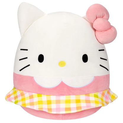Squishmallows Hello Kitty et ses amis Hello Kitty portant une jupe vichy