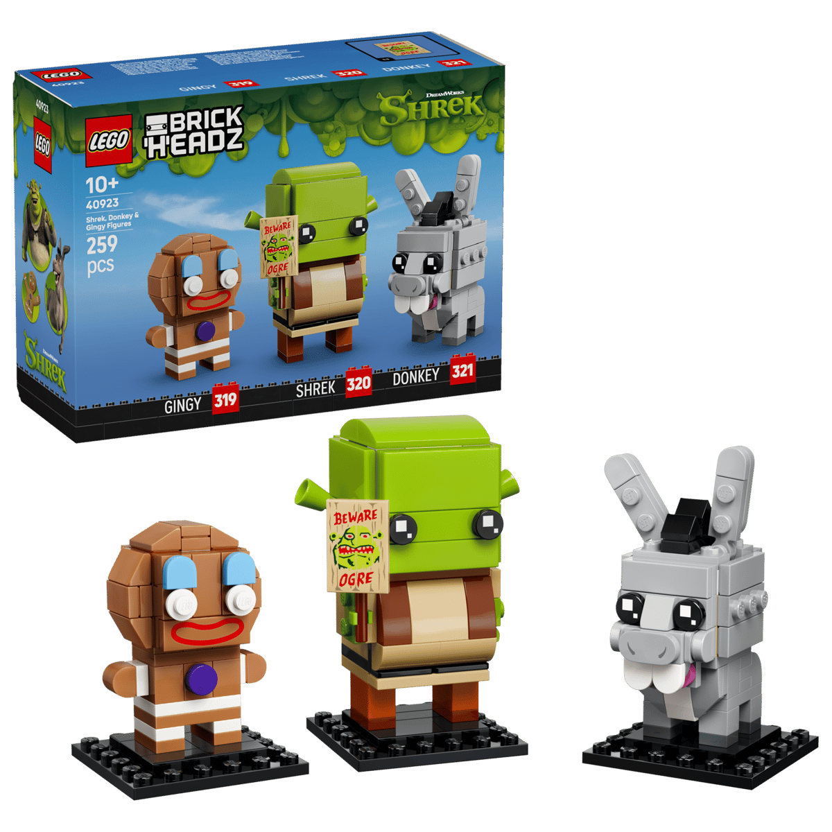 LEGO BrickHeadz Shrek, Donkey &amp; Gingy Figures
