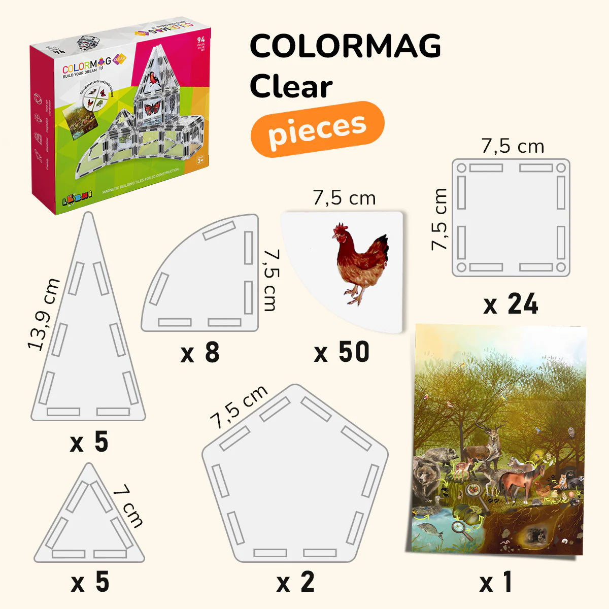 Magnetischer Bausatz COLORMAG CLEAR