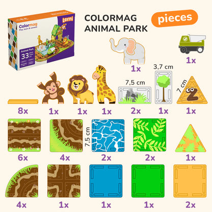 Magnetisches Bauset Colormag Tierpark