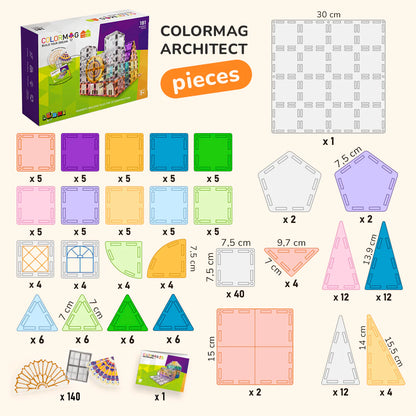 Jeu de construction magnétique COLORMAG - Architecte